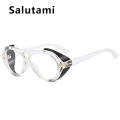 New Luxury Brand Punk Sunglasses For Women Vintage Thick Sun Glasses Men Retro Round Black Yellow Gradient Eyewear Female Shade. 