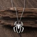 2023 New Spider Shape Movie The Same Necklace Stainless Steel Silver Plated Men's Accessories Hip Hop Trend Gift. 
