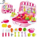 Kitchen Cooking Set For Kids Pretend Play Set Suitcase Portable Toys (25PCS). 
