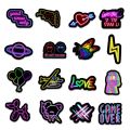 10/30/50/100PCS Cartoon Neon Light Rainbow Stickers Aesthetic Car Laptop Phone Luggage Bike Toy Graffiti Decal Sticker for Kid. 