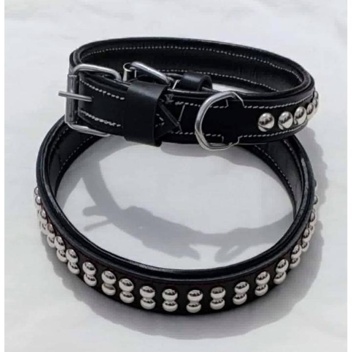 Leather Black Dog Collar - Medium size