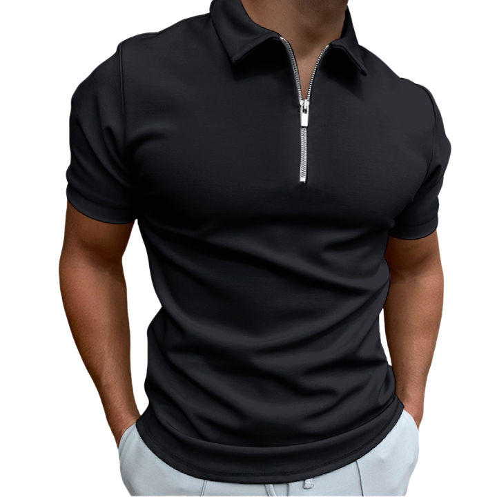 Men Polo Zipper Turn down collar Stylish and trendy
