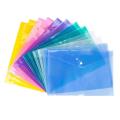 pack of 6 file folder,My Clear Button Bag 9C Plastic Transparent Foolscap - Legal Paper Size File Folders for School and Office Assorted Colors[pack of6]. 
