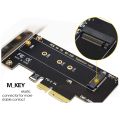 PCI-E 3.0 X4 to NVMe .2 NGFF Key SSD Riser Expansion Card for 2230/2242/2260/2280 .2 SSD EM2-5003. 