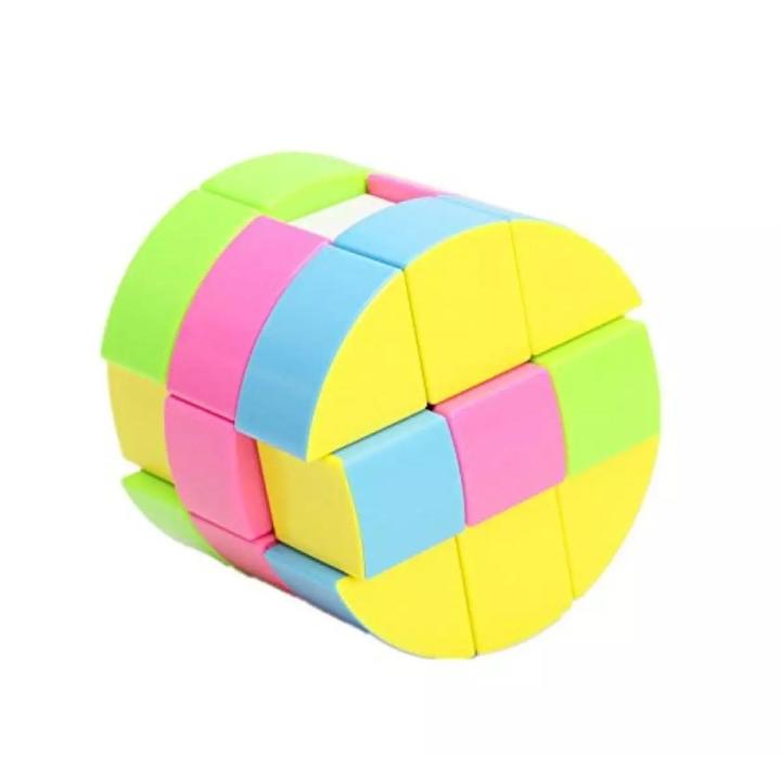 3x3x3 Magic Rubik's Cube block Cylinder Speed professional Puzzle Cube fidget toy | Gol Cube with Vivid Colors and Smooth Rotation
