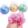 PACK 1/2/4 Pcs- Squeeze Mesh Ball- Glitter Squeeze Grape Ball Water Ball Venting Toys for Adults and Children-  Grape Balls Squeeze Grape Ball. 