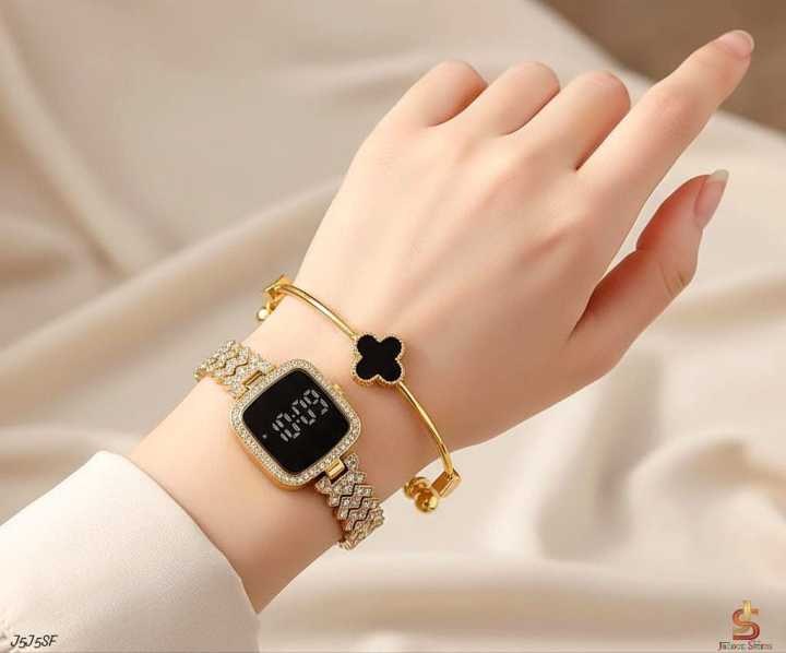 Fancy Beautifull 2Pc Deal Watch+Bangel For Her 👰🏼‍♀️👩🏼‍💼 | Daraz.pk
