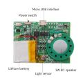 Light Sensor Sensitive Key Control MP3 Sound Playback Circuit Module for Greeting Card with Speaker Lithium Battery USB Download. 