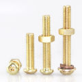 Copper screw screw brass bolt set round head cross pure copper screw nut Daquan 2M2.5M3M4M5M6M8. 