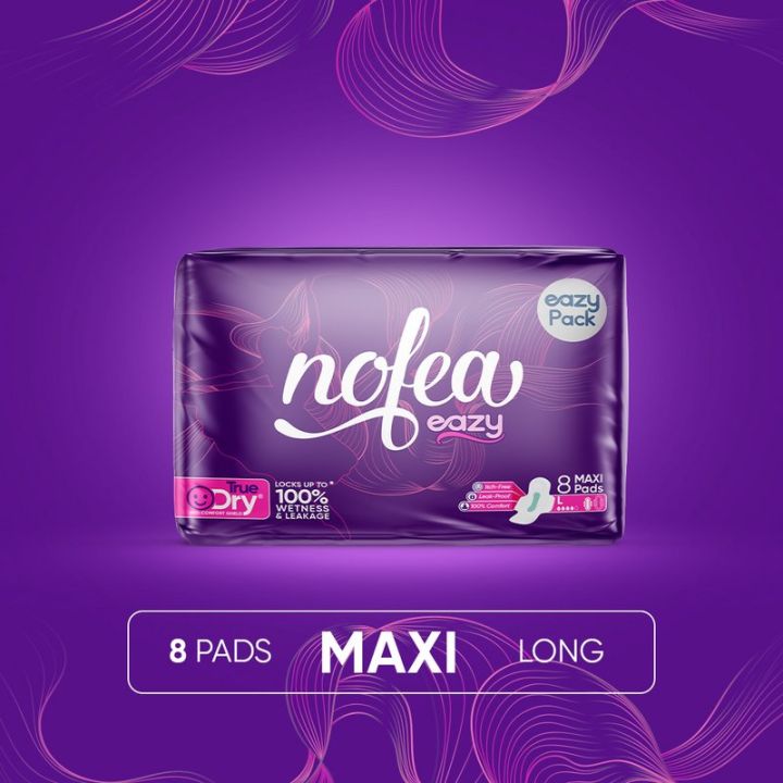 NoFea Eazy Napkin/Sanitary Pad Maxi Long 8 Pack