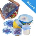 6pcs Reusable Silicone Stretch Lids Fresh Saver Food Kitchen Storage Wraps Cover. 