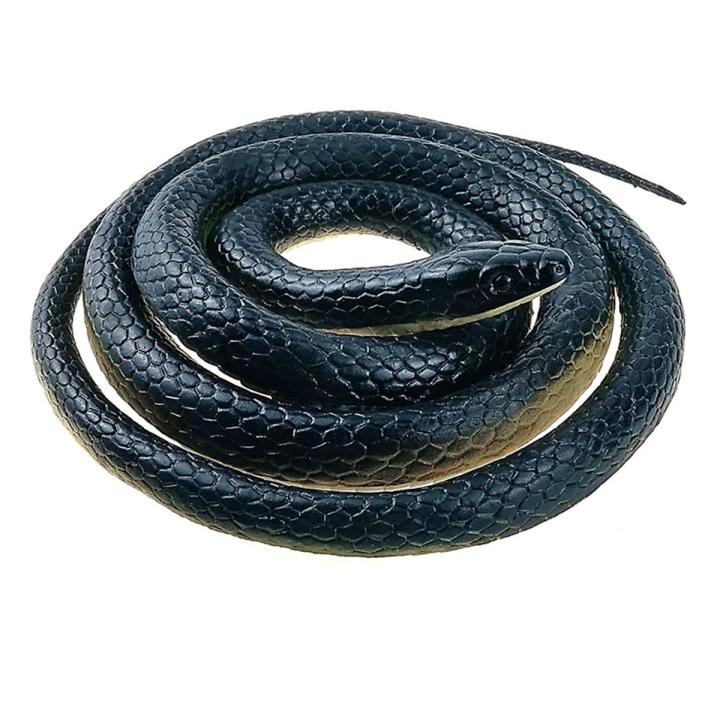 42 inches long Realistic Rubber Black Snake Scare Toy