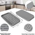12"×4.72" Kitchen Sink Organizer Tray Durable Multiple Usage Grey Sponges Holder Non-slip Eco-Friendly Dish Soap Dispenser for Kitchen Bathroom Counter. 