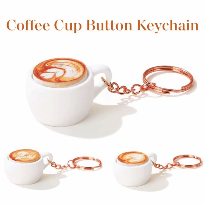 New Portable Coffee Cup Button Keychain Mini Lightweight Stress Relief ...