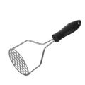 Stainless Steel Potato Masher Hand Tool Heavy Duty Small Holes Mashing Plate for Smooth Mashed Potatoes Soft grip Cushioned Handle Press Plate Masher for Vegetables and Fruits. 