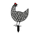Creative Black Metal Chicken Statue Ornament Decor Yard Art Garden Sculpture. 