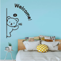 Hi Welcome Here 3D Wooden Wall Art | New Creative Laser Cut DIY Design Decoration Piece for Home Decor | Living Room and Office and Restaurants and Perfect for Gifts Items | Digi Delights. 