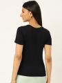 Women's Scoop Deep Neck Half Sleeves T Shirt (Plain). 
