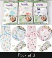 Baby Swaddle Comfort Adjustable Swaddle Infant Baby Wrap Pack of 3. 