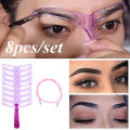 8pcs/set Reusable Eyebrow Template Kit Grooming Eyebrow Makeup Helper Tools Lonni. 