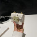 Lock, personality, temperament, chain lipstick, mini foreign style, early autumn, new simple foreign style, 2024 crossbody small square bag women. 