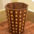 Handcrafted Wooden Check Design Dustbin | Decorative Waste Bin for Room, Kitchen, and Office | Touch of Style for Kitchen, Office, or Living Room | waste bin large for kitchen | Decorative dustbin - Wooden basket | Hadi wood crafts. 