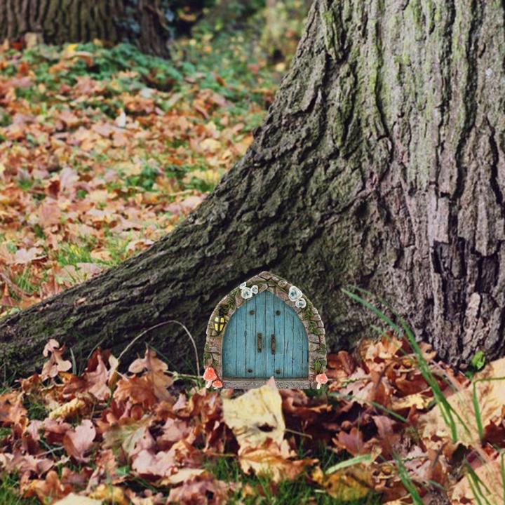 Garden Tree Decoration Adorable Delicate Wooden Door Sculpture