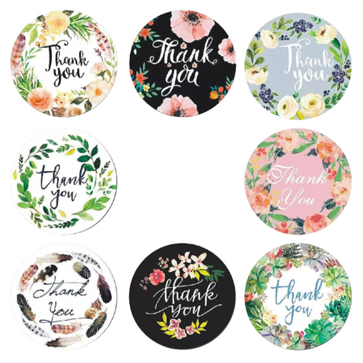 Pack Of 100 Pcs Round Thank You Stickers Labels Seals Envelopes Grow Business