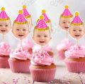 CUSTOMIZED Photo Cupcake Toppers Pack of 12, Perfect for Boy or Girl Birthday Party Celebration & cake Decoration Supplies. 