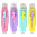 2 Pcs Candy Pushing Eraser With Soft Brush Correction For Pencil School Student Stationery Eraser. 