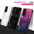 Quiberk for Samsung Galaxy A55 5G Tempered Glass Hard Case Gradient Color Back + Soft Frame Shockproof Phone Cover. 