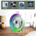 Colorful Desktop Fan | USB Rechargeable, Silent, 3-Speed with LED Ambient Light. 