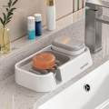 Bathroom Soap Dish Decorative Rustproof with Spong Holder Soap Tray Rack. 