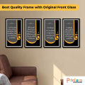 4 Qul Calligraphy with Black Frame | Islamic Wall Art | Glass Front Hanging Frame for Home, Office & Masjid Decoration. 