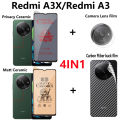 4IN1 For Redmi A3X A3 Redmi Xiaomi Full Screen Soft Matte Anti-SPY Privacy /Matte Ceramic film+ Camera Lens Back Screen Sticker+Carbon Fiber back filmstrip. 