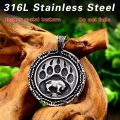 Beier Stainless Amulet Viking Slavic God Symbol Warding Veles Bear Paw With Lucky Knot Pendant Necklace Jewelry Bp8-291. 