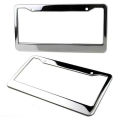 1PCS Chrome Stainless Steel Metal License Plate Frame Tag Cover With Screw Caps Queena. 