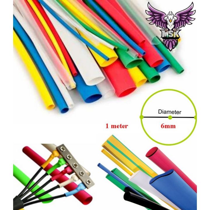 1Meter 6mm Heat Shrink Tube Wire Wrap Cable Sleeve