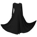 Umbrella Style Full-Flare Abaya – Deep Black Nida Fabric for Women and Girls. 