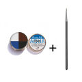 4 Color Aqua Cake Eyeliner With Brushes - Black Blue White Brown With Eye Liner EyeBrow Brush - Makeup. 