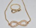 24 carat Singapore gold plated women wrist Bracelet with bow tie  shaped zerkone fitting with Ring. 