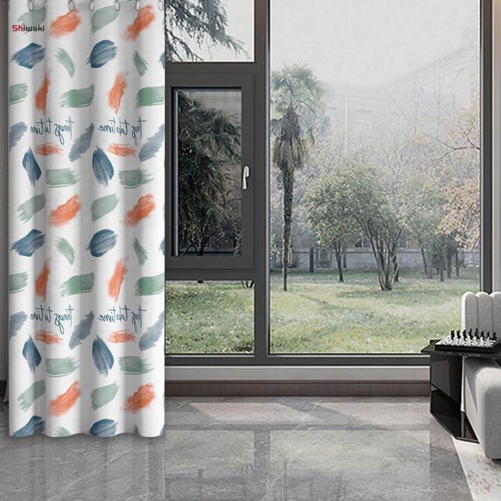 Rustic Window Curtain Blackout Curtain Sliding Door Curtain for Restaurant Decor