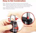 Heavy Duty 4 Dial Digit Combination Lock Weatherproof Security Padlock Outdoor Gym Trunk Safely Code Lock Black 80*43*14mm. 