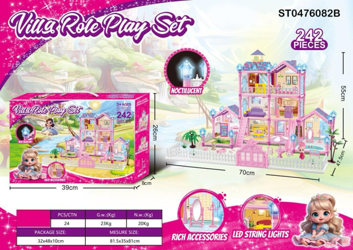 Viusa Princess Castle Playset – Glow-In-The-Dark DIY Dollhouse | Kids ...