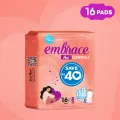 Embrace Essential Maxi Thick Sanitary Pads Extra Long Value Pack 16 Pads. 