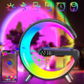 "G Lamp LED Bedside Table Lamp with Alarm Clock, Bluetooth Speaker, and Wireless Charger - Smart Home Decor and Music Lamp. 