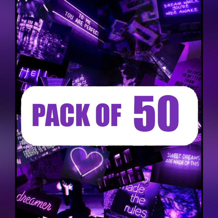 Customize 50 Purple Theme Your Design poster Aesthetic Posters Wall Collage Set of 50 purple Pictures, 4x6 inc These modern wall decor