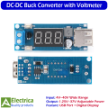 DC-DC Step Down Buck Converter Module with Adjustable Voltage, LED Voltmeter Display, USB Charger Port for Arduino, Robotics, DIY Electronics & Power Supply Projects by Electrica. 