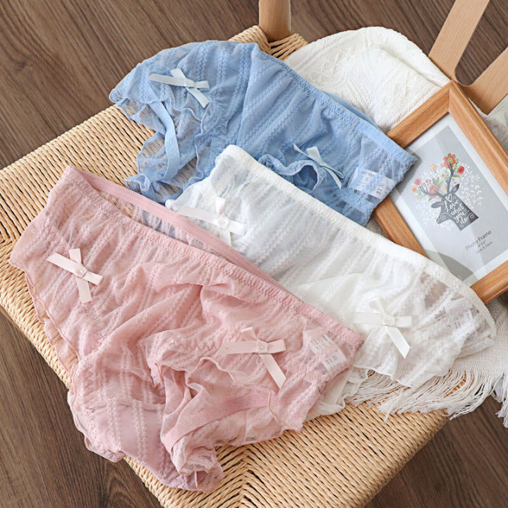 Lace Mesh Japanese Style Maiden Chubby Girl Underwear