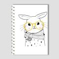 Spiral Notebook A4 or A5  -  Cute Rabbit. 